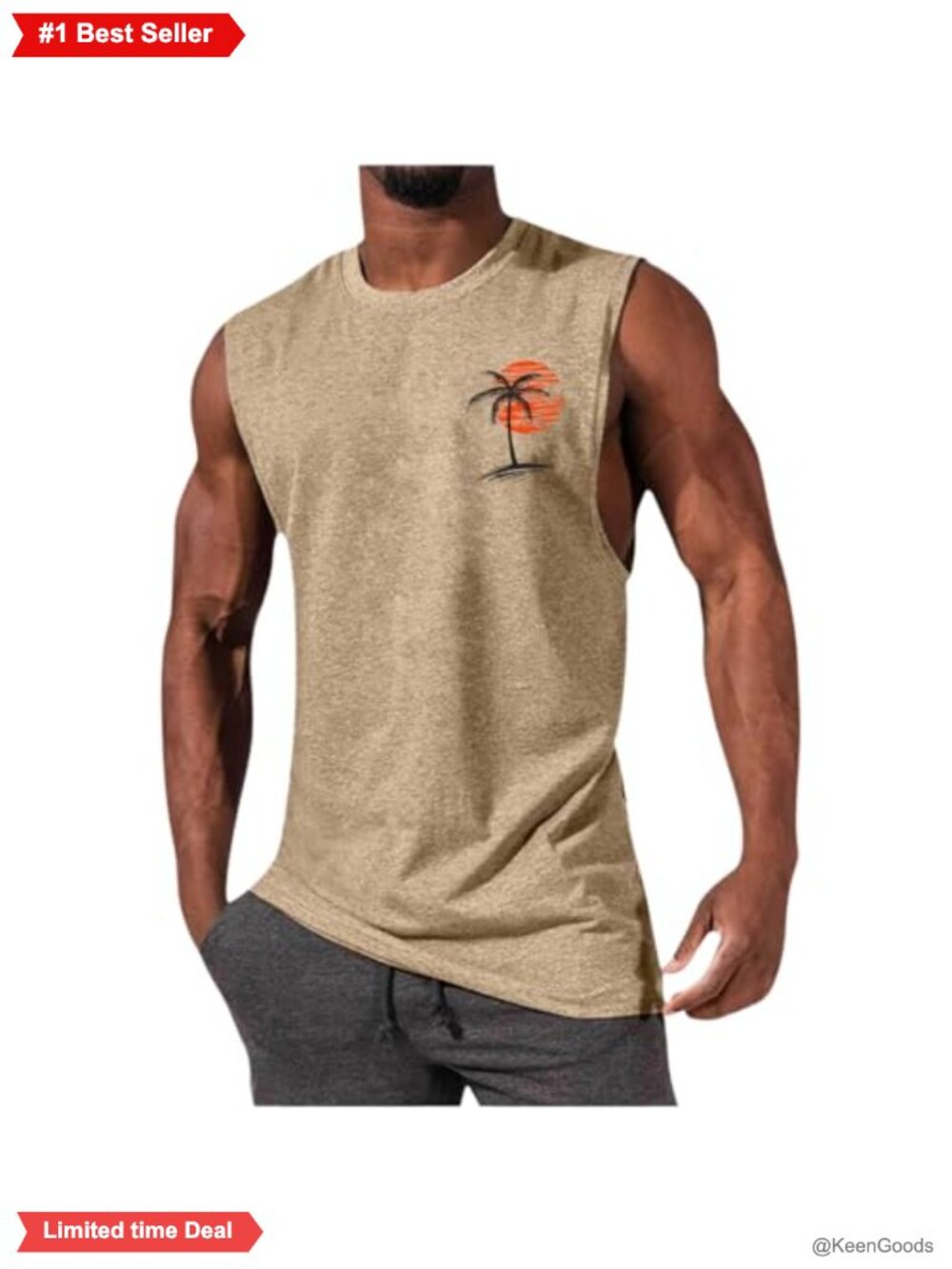 Mens Cotton Blend Sleeveless Tank Top Summer Beach Gym Workout Tee